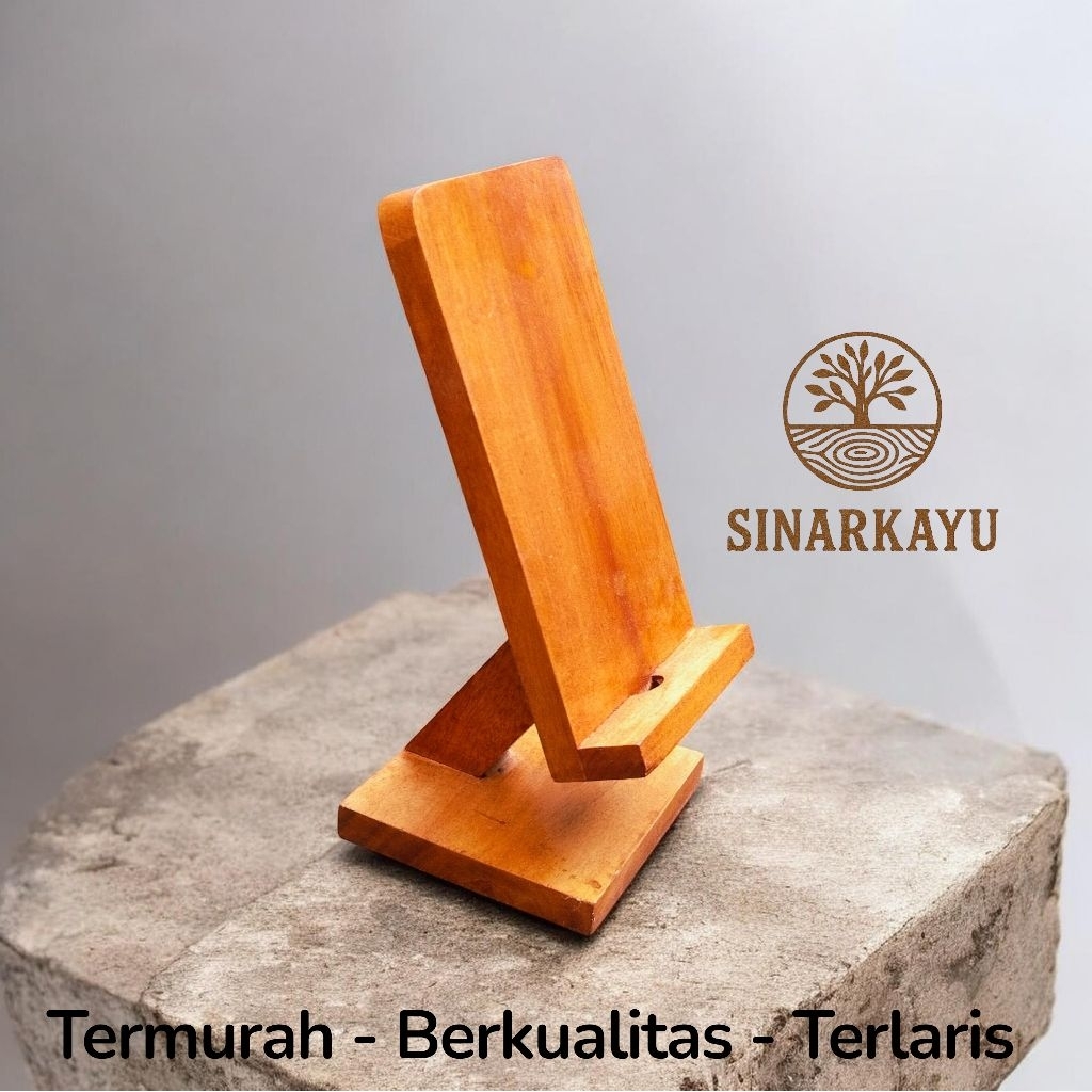 stand Holder kayu Tempat HP Dudukan kayu standing hp