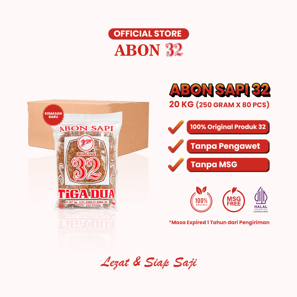 PAKET BUNDLING ABON 32 1 PETI KEMASAN 250GR LEBIH HEMAT / ABON 32 / ABON SAPI PREMIUM TANPA PENGAWET