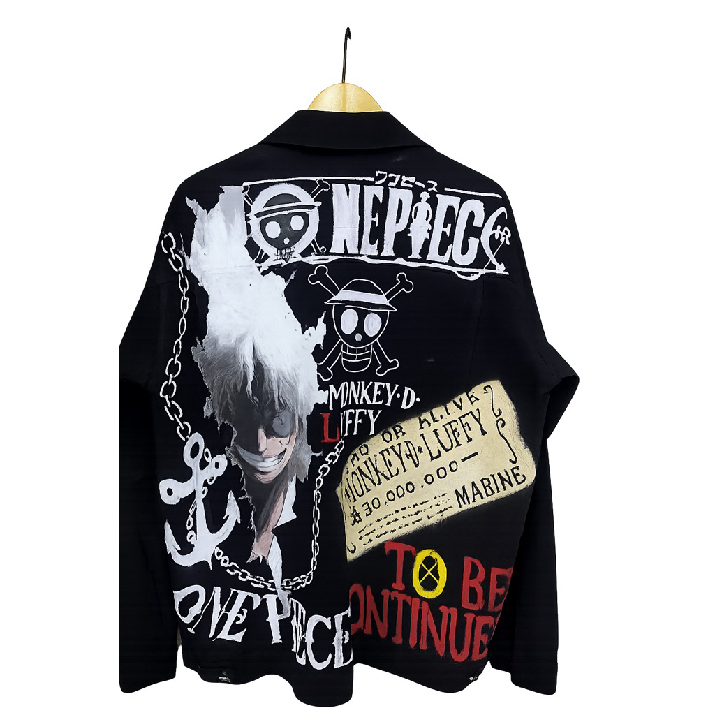 Jaket Jeans One Piece Luffy Jaket Denim Streetwear