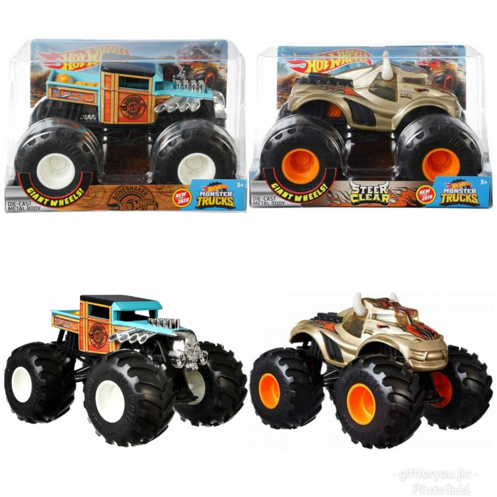Hotwheels Monster Truck Bone Shaker Steer Clear 1:24 Skala Hot Wheels Mainan Anak Diecast Trucks Car