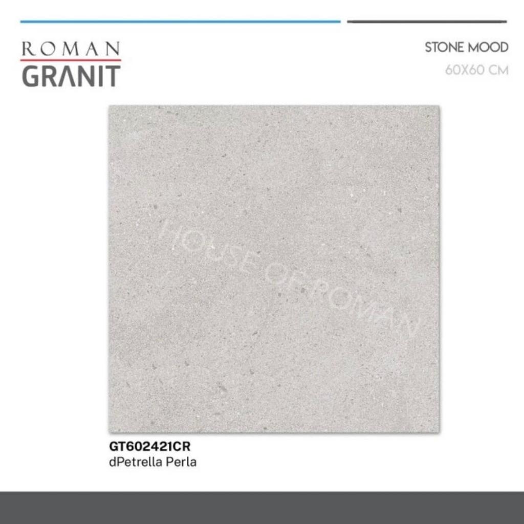 Granit / Keramik Lantai 60x60 Roman d’Petrela Perla | Motif Polos Kasar KW2 1,44 m²/Dus
