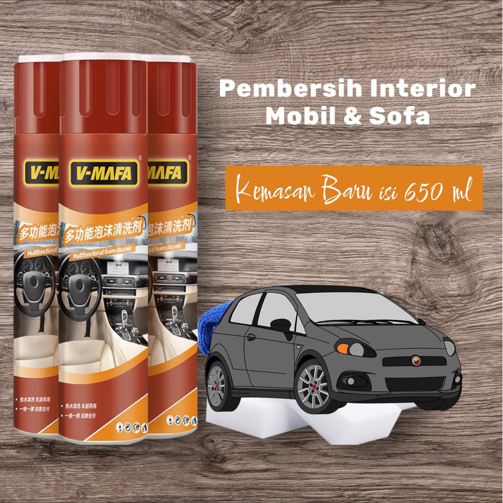 Pembersih Interior Mobil / Sofa, V Mafa Versi baru isi 650 ml Car Mutifuction foam Cleaner lebih cep