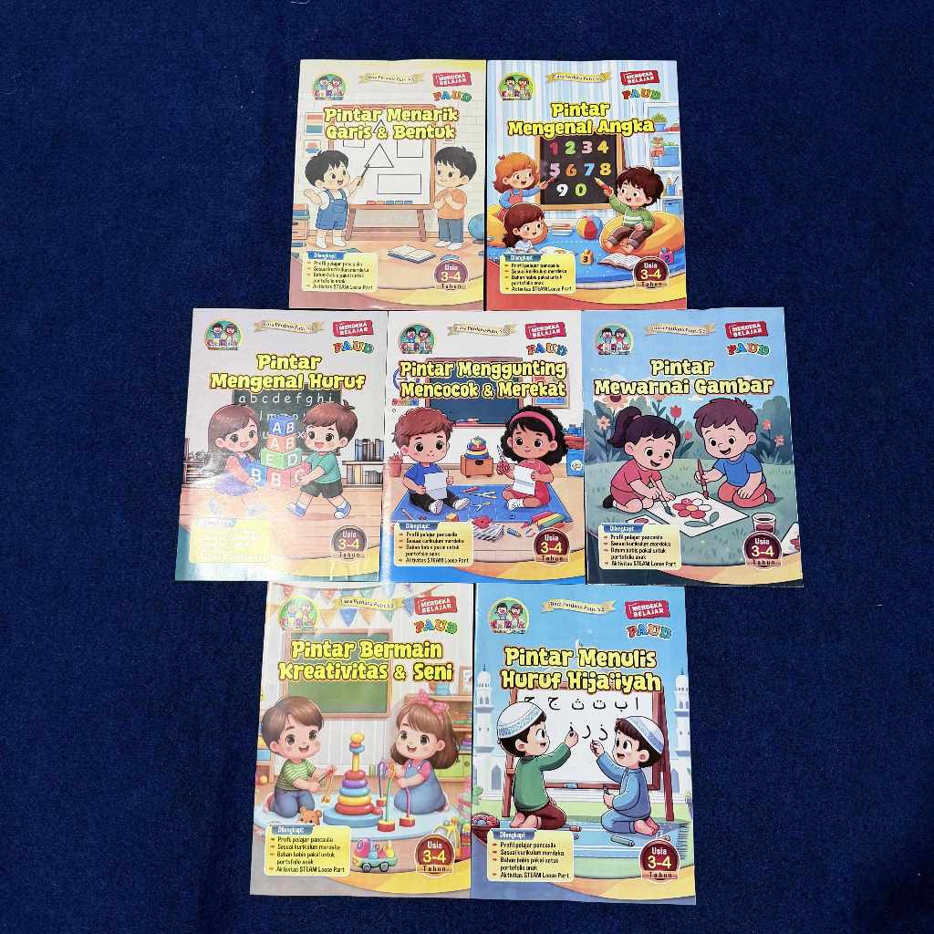 Buku LKS PAUD 7 Tema Full Color Untuk Anak Usia 3-4 Tahun