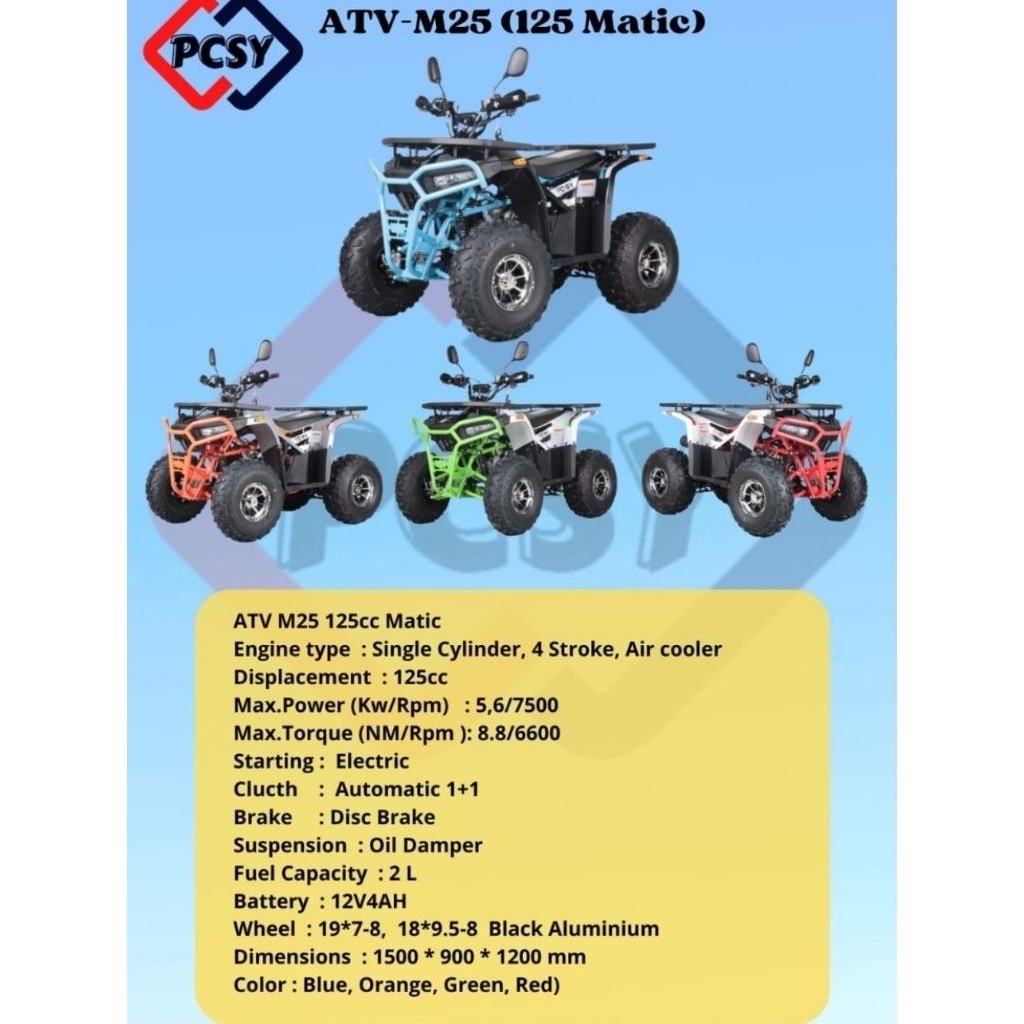 PCSY ATV M25 125 CC Matic