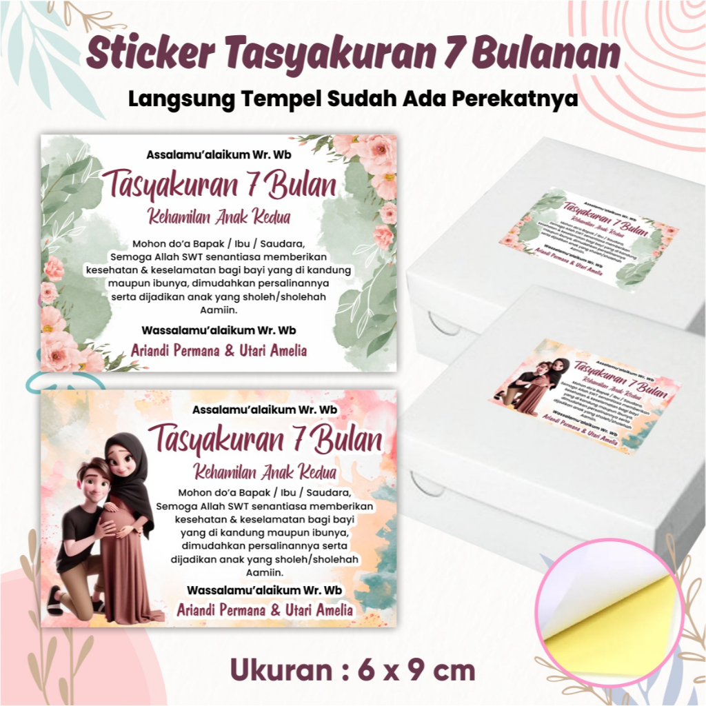 Sticker Tasyakuran Kehamilan 4 Bulanan / 7 Bulan