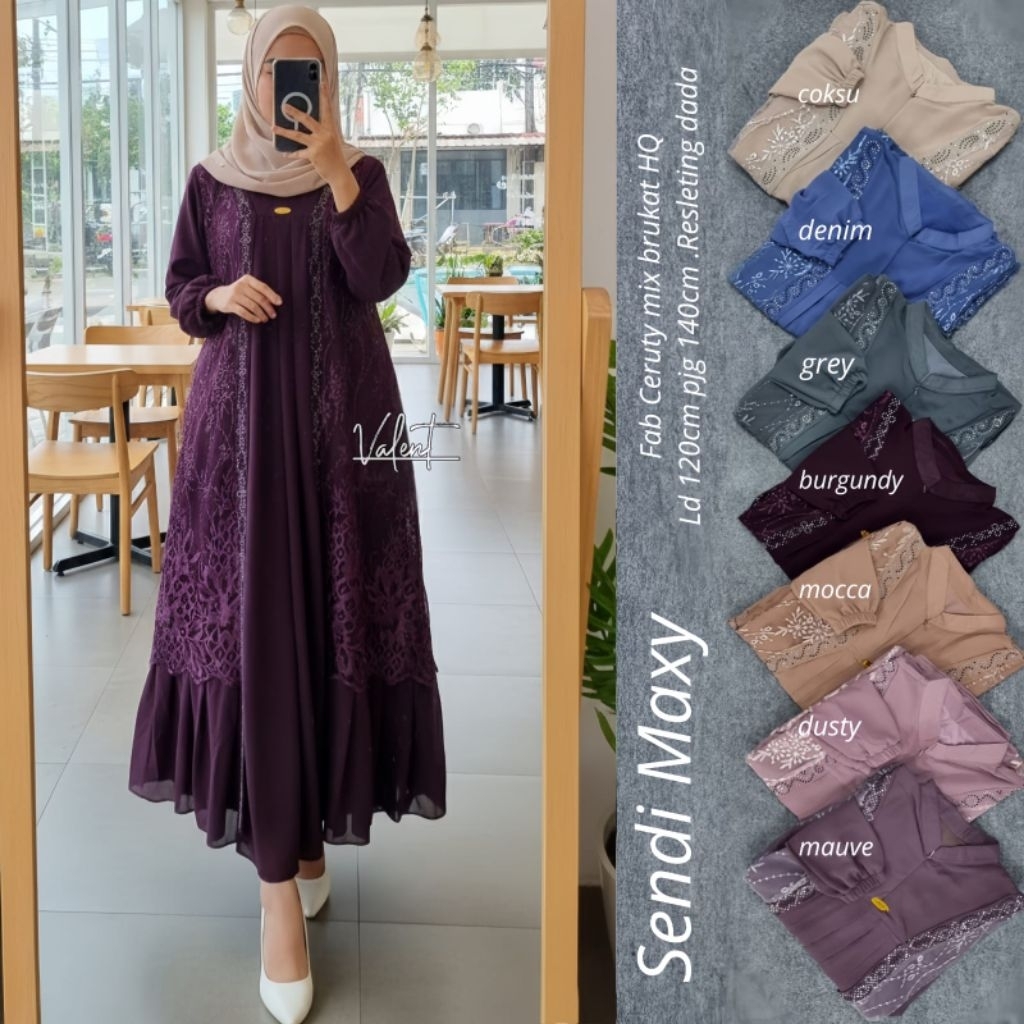 Gamis Ceruty Mix Brukat Premium Dress Muslimah Lebaran