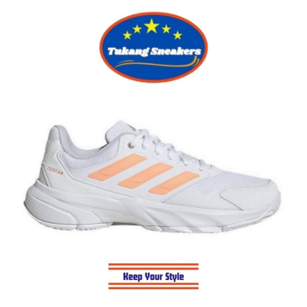 Sepatu Tenis Wanita Adidas Courtjam Control 3 White ADIJR1788