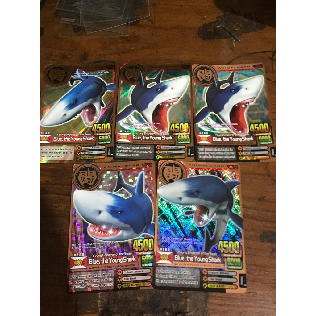 Kartu Animal Kaiser, Blue, The Young Shark, Animal Card 008, Ver 1, 2, 3, 5 & evo 1, Ori Namco