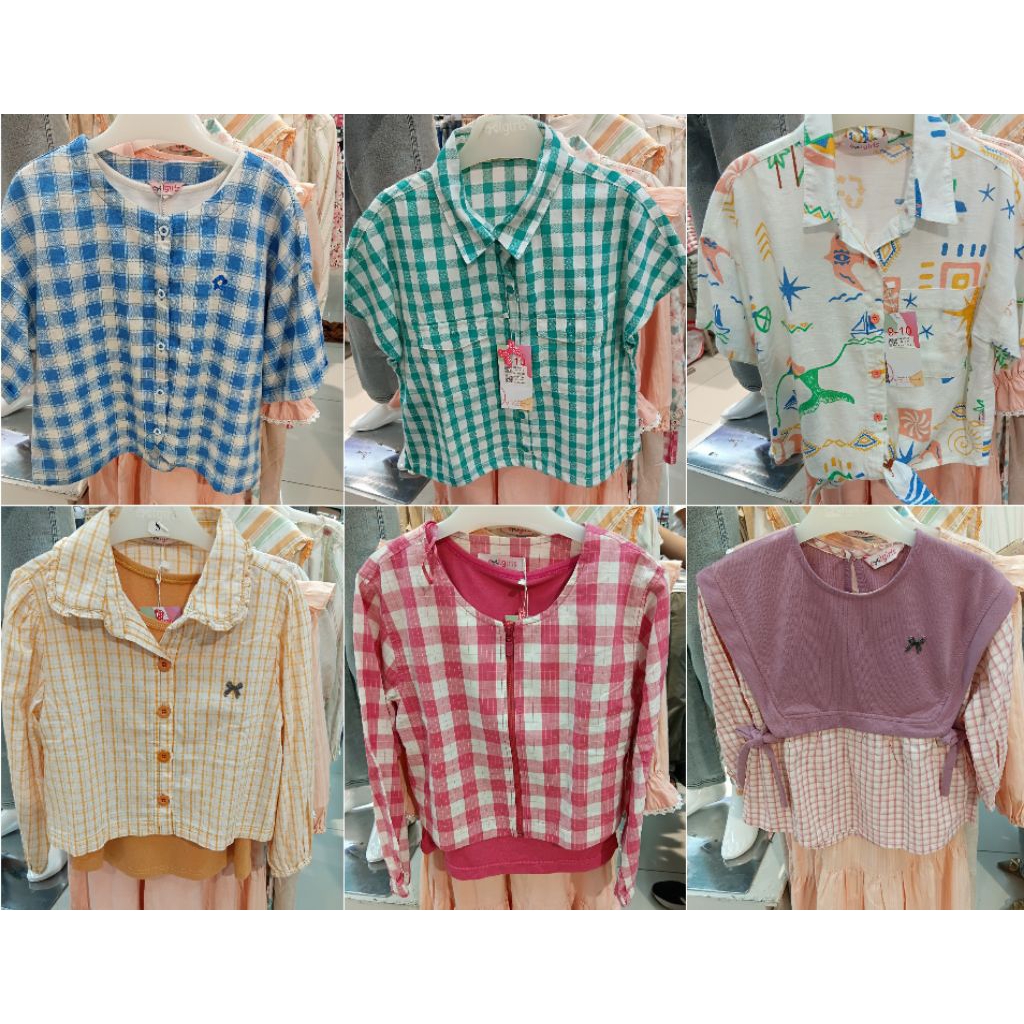 PROMO blouse / kemeja anak perempuan usia 4-14 Tahun EXIT KIDS GIRL