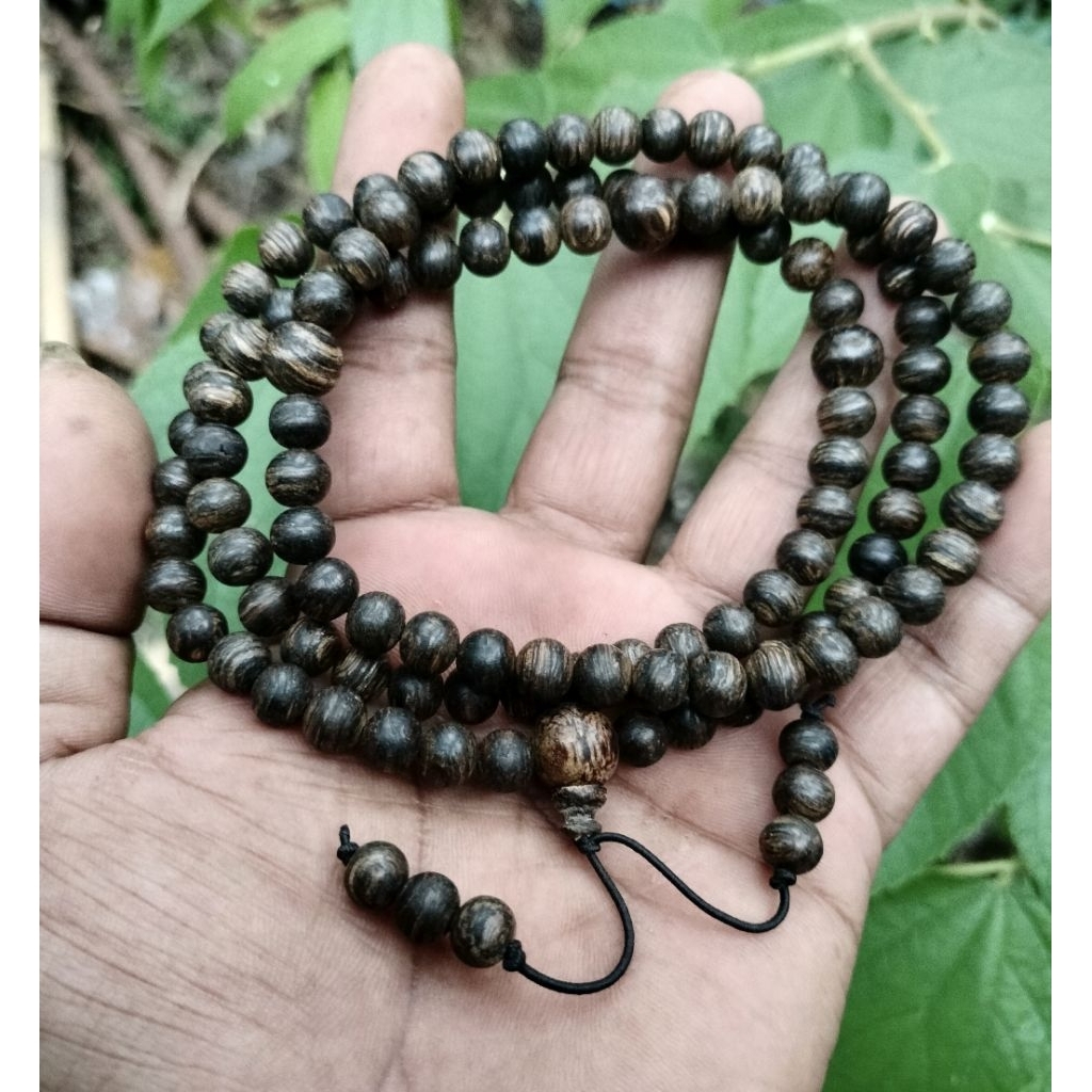 Tasbih Kalung 108 butir Kayu gaharu asli Tarakan Kalimantan Super Sink
