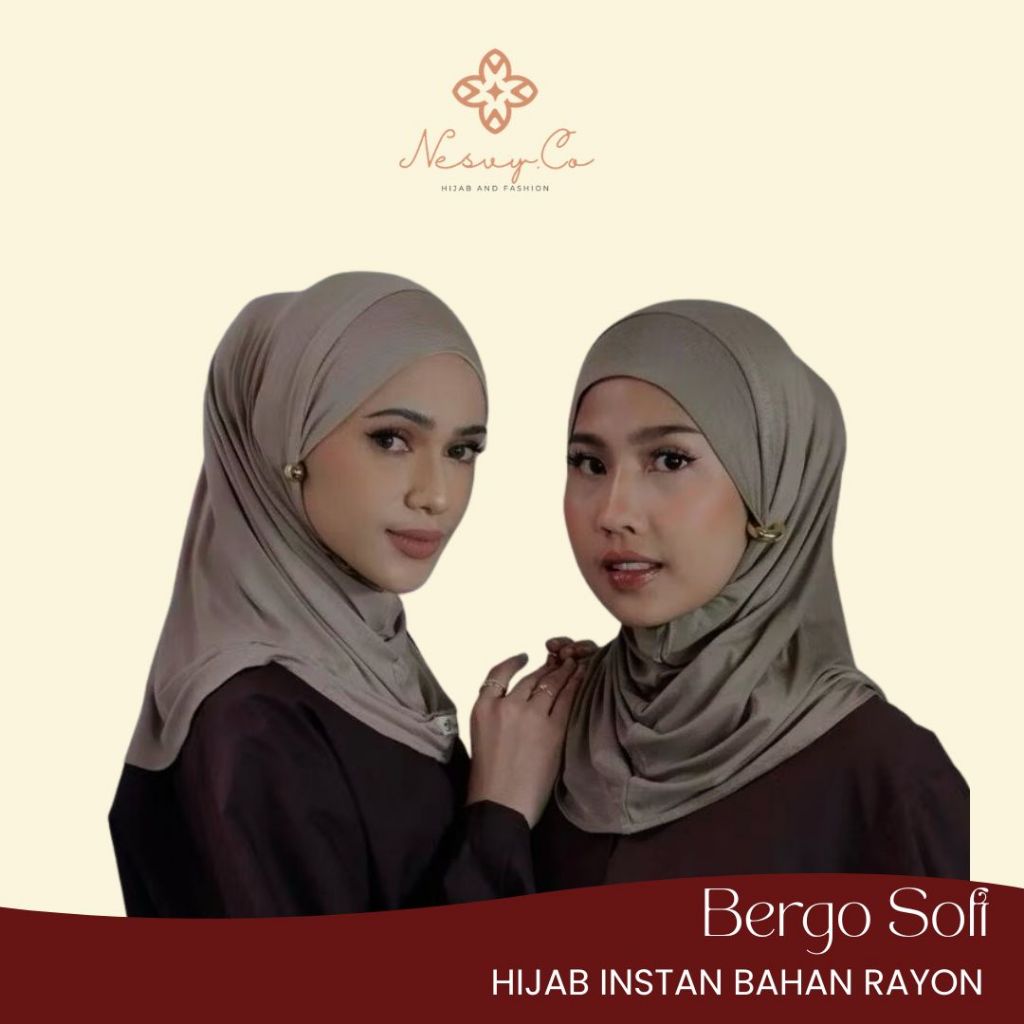 Nesvy.Hijab - Hijab Instan Bergo Softped Zeya Rayon Size XS | L