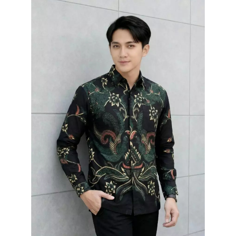 Kemeja Batik Pria Lengan Panjang Baju Batik-Lengan Panjang Seragam