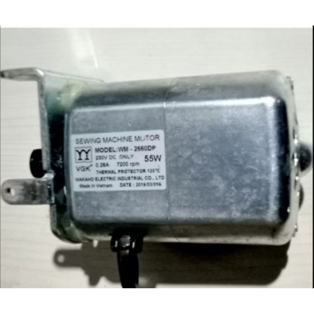DINAMO MESIN JAHIT 230V DC ONLY 0.28A 7200 RPM 55W BEKAS ORI
