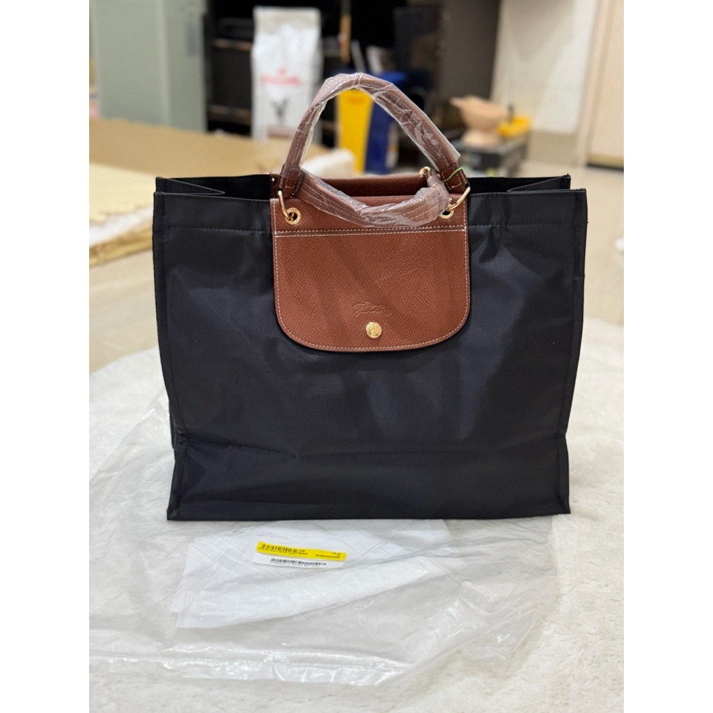 LC Square Tote Bag Classic Black Nylon Bag Tas Wanita Branded Premium