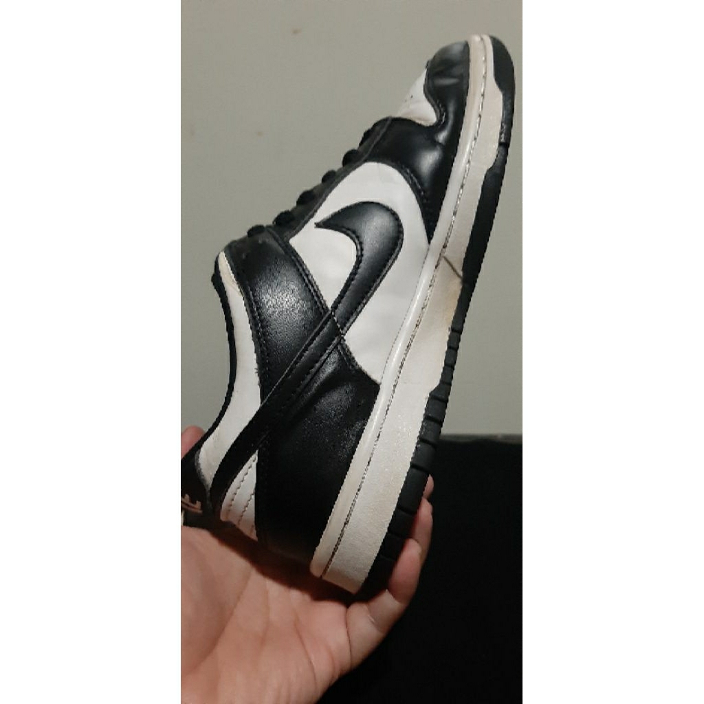 sneaker/sepatu casual olah raga brand Nike Dunk low panda warna white, black size 39 insole 24 cm se