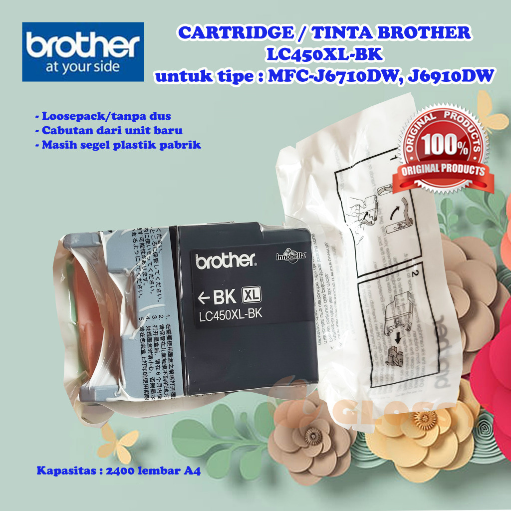 Cartridge ORIGINAL BROTHER LC450XL-BK untuk MFC-J6710DW MFC-J6910DW