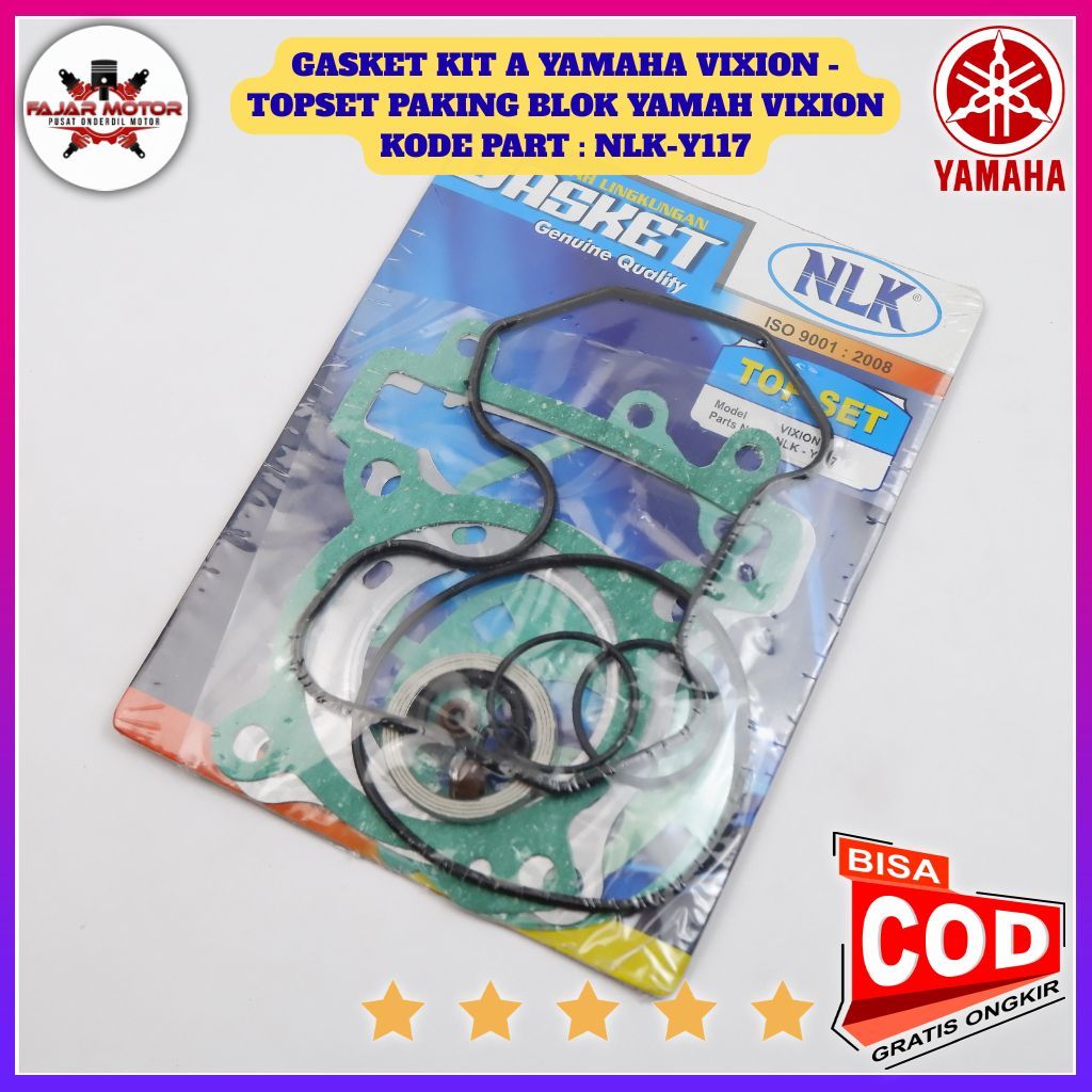 Paking Top Set Yamaha Vixion Old 2007-2012 Original - Gasket Blok Seher & Kop Vixion Lama 3C1