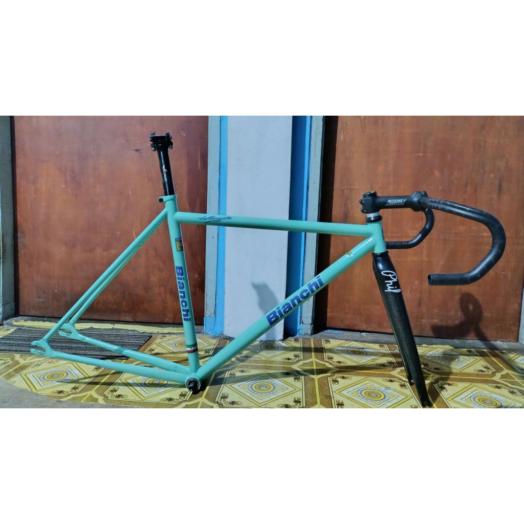 Frame Bianchi Pista Steel size 48 Fork non os Fullcarbon 700c
