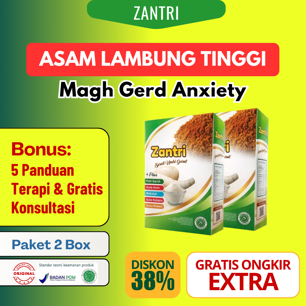 2Box - Zantri Sereal Umbi Garut Herbal Asam Lambung Tinggi Magh Kronis Gerd Cemas Anxiety