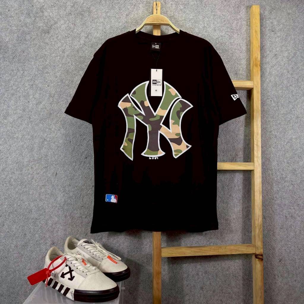 KAOS T-SHIRT NEW ERA YANKEES NY NEW YORK BIG LOGO CAMO HITAM