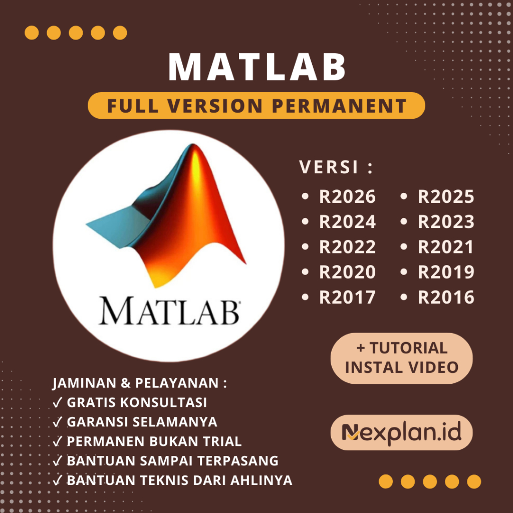 MATLAB R2026 R2025 R2024 R2023 2022-2016 Full Version Lifetime - Software Komputasi Teknik Win