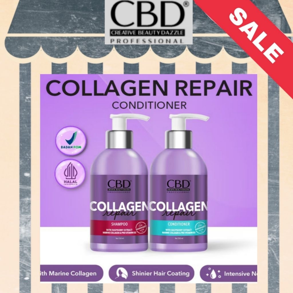 CBD COLLAGEN Shampoo / Conditioner Perawatan Rambut Kering Rusak 250ml