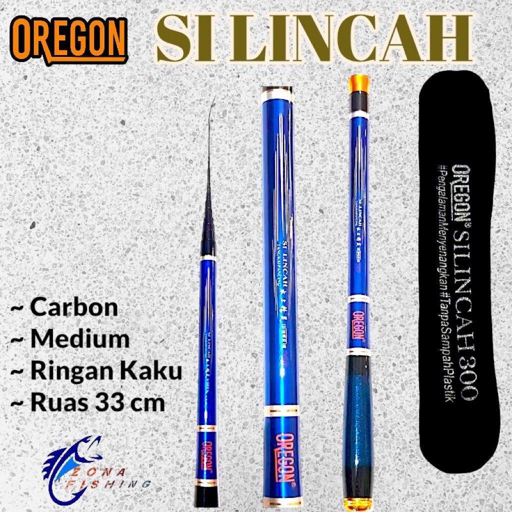 Joran Tegek Oregon Silincah Ruas 33cm Carbon Ringan Kaku 240-360 Cm