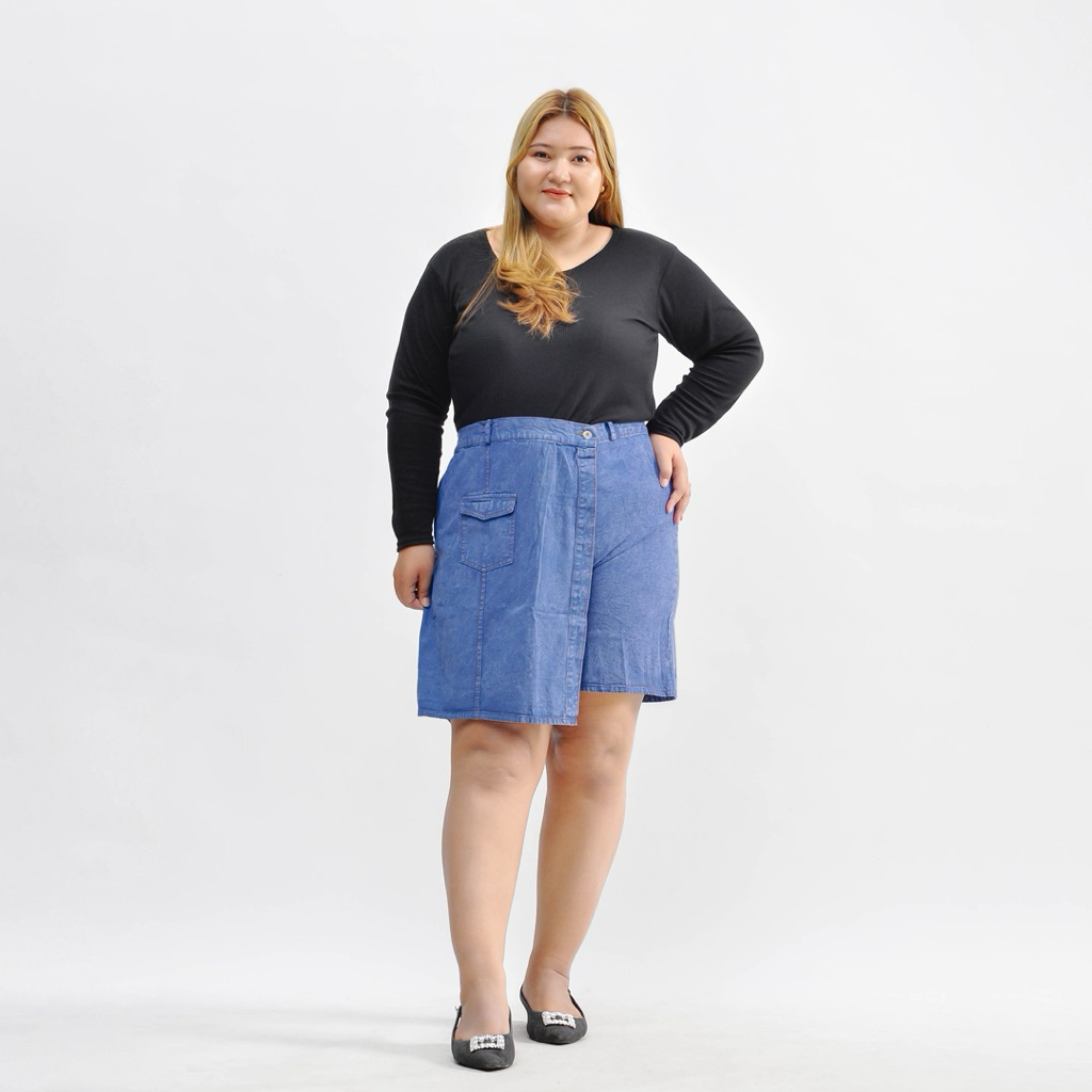 ROK CELANA JEANS BIG SIZE SUPER JUMBO MODEL ELEGAN SIMPEL NYAMAN DIPAKAI