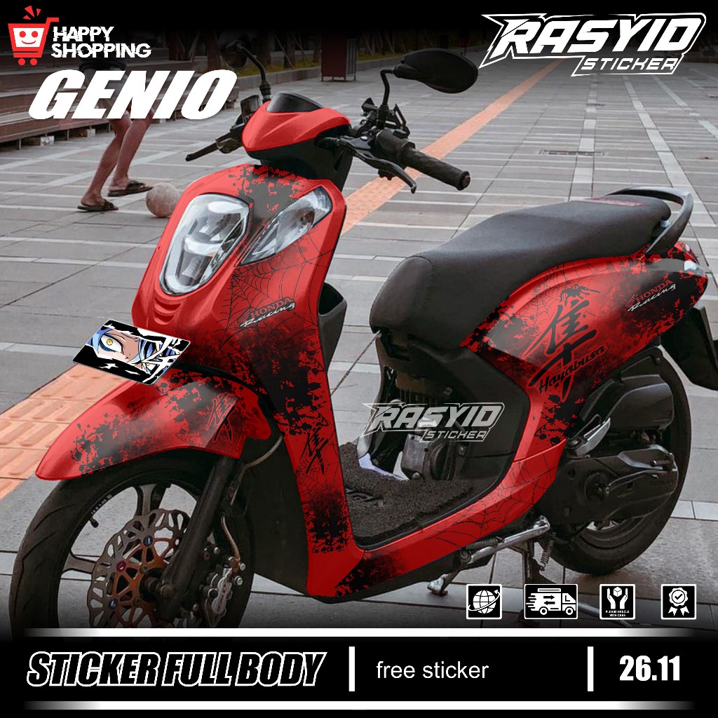 Terbaru Sticker Decal Full Body Motor Honda Genio Tahun 2019 2020 2021 2022 2023 2024 2025 Sticker F
