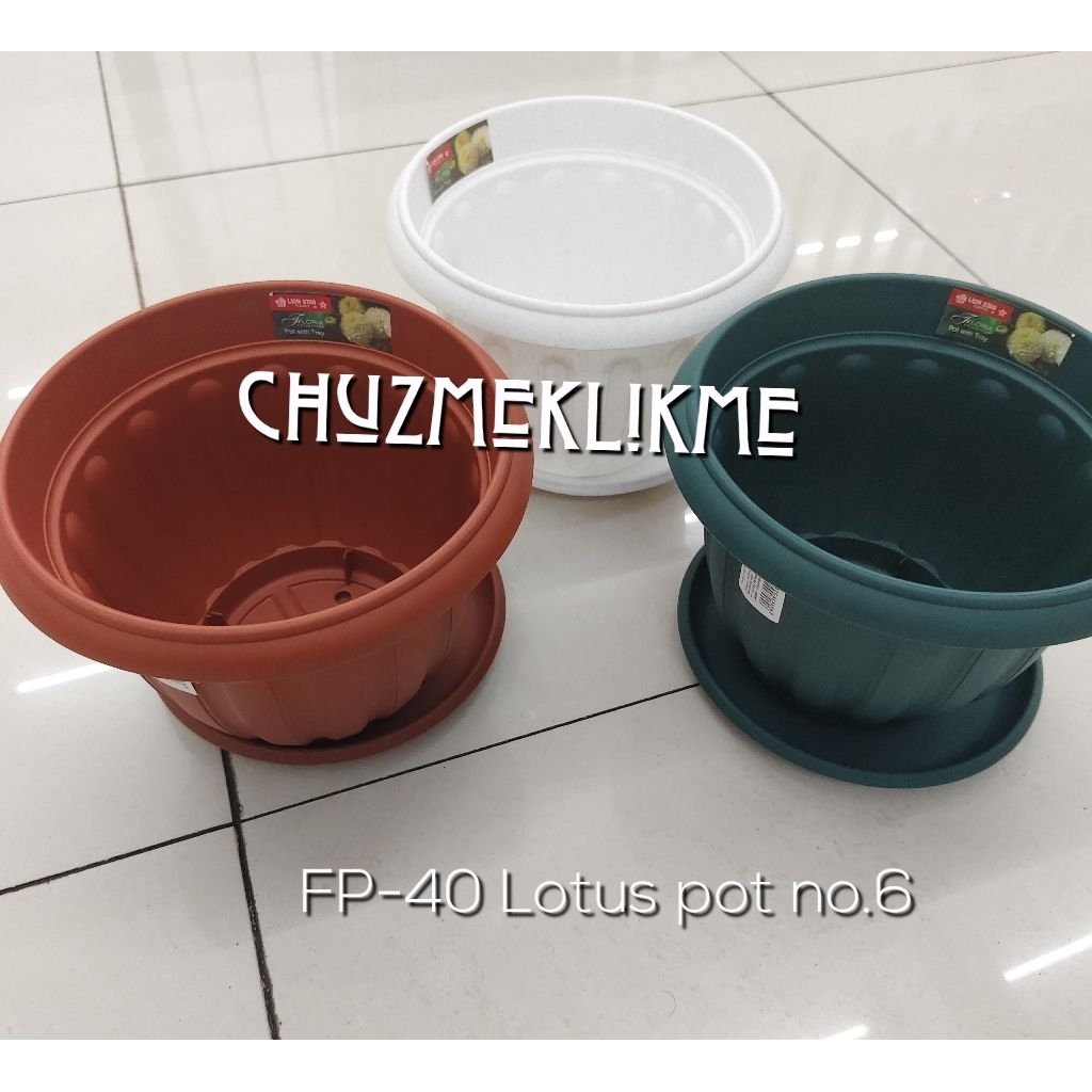 Lotus pot lion star No.6/Lotus Pot lion star FP-40/Pot tanaman lion star ada alas