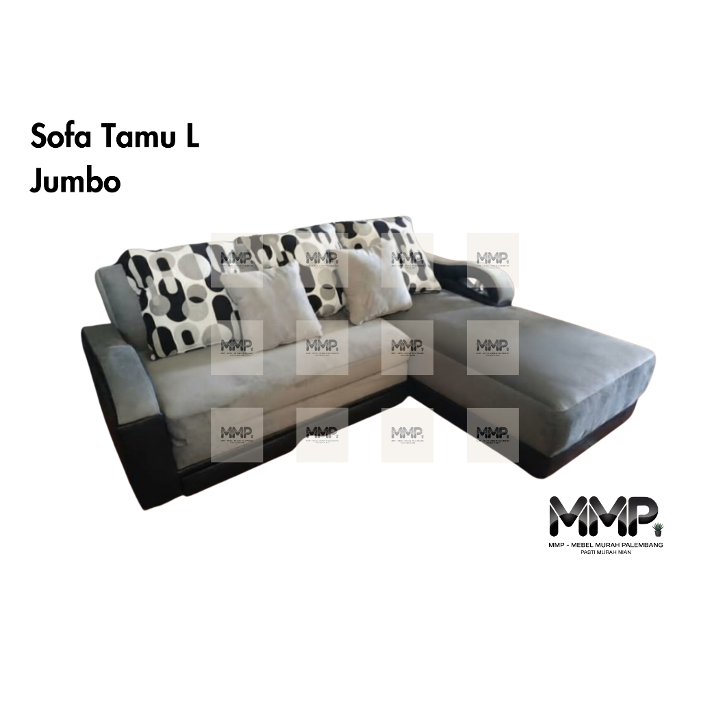 Sofa Tamu L Jumbo | Kursi Tamu Minimalis Selonjoran | Kursi Moderen Ruang Tamu Mewah Murah Palembang