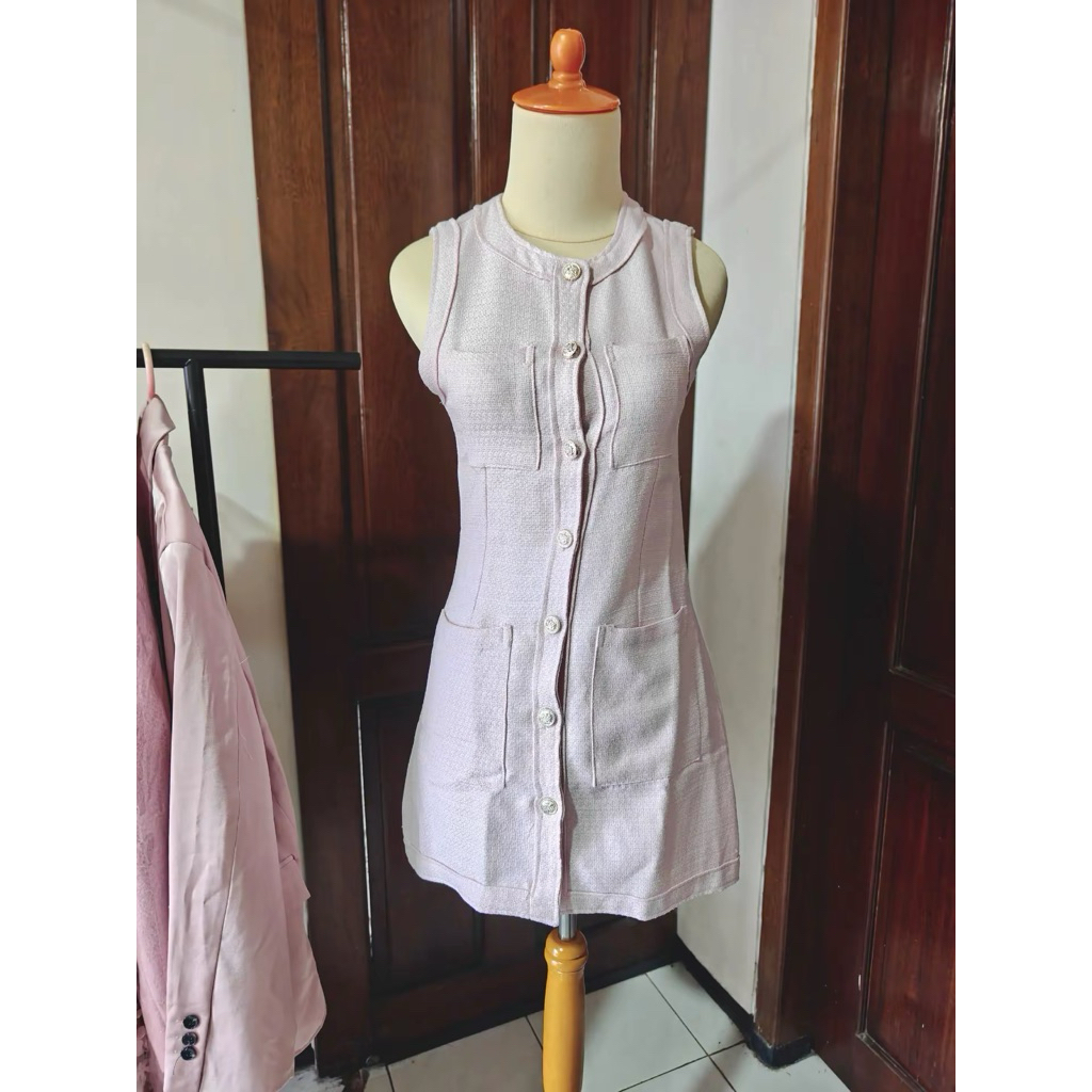 PRELOVED PINK TWEED DRESS