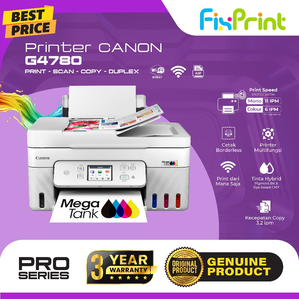 Printer Canon MegaTank PIXMA G4780 (Print-Scan-Copy) Wireless ADF Duplex / Printer Canon Pixma G4770