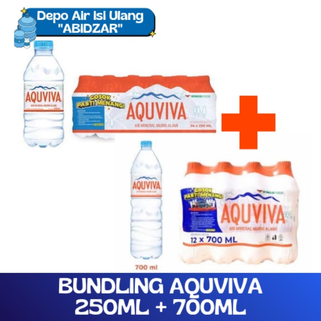 [PROMO BUNDLING] AQUVIVA BOTOL 250ML + 700ML / AIR MINUM AQUVIVA / BOTOL AQUVIVA 250ML + 700ML