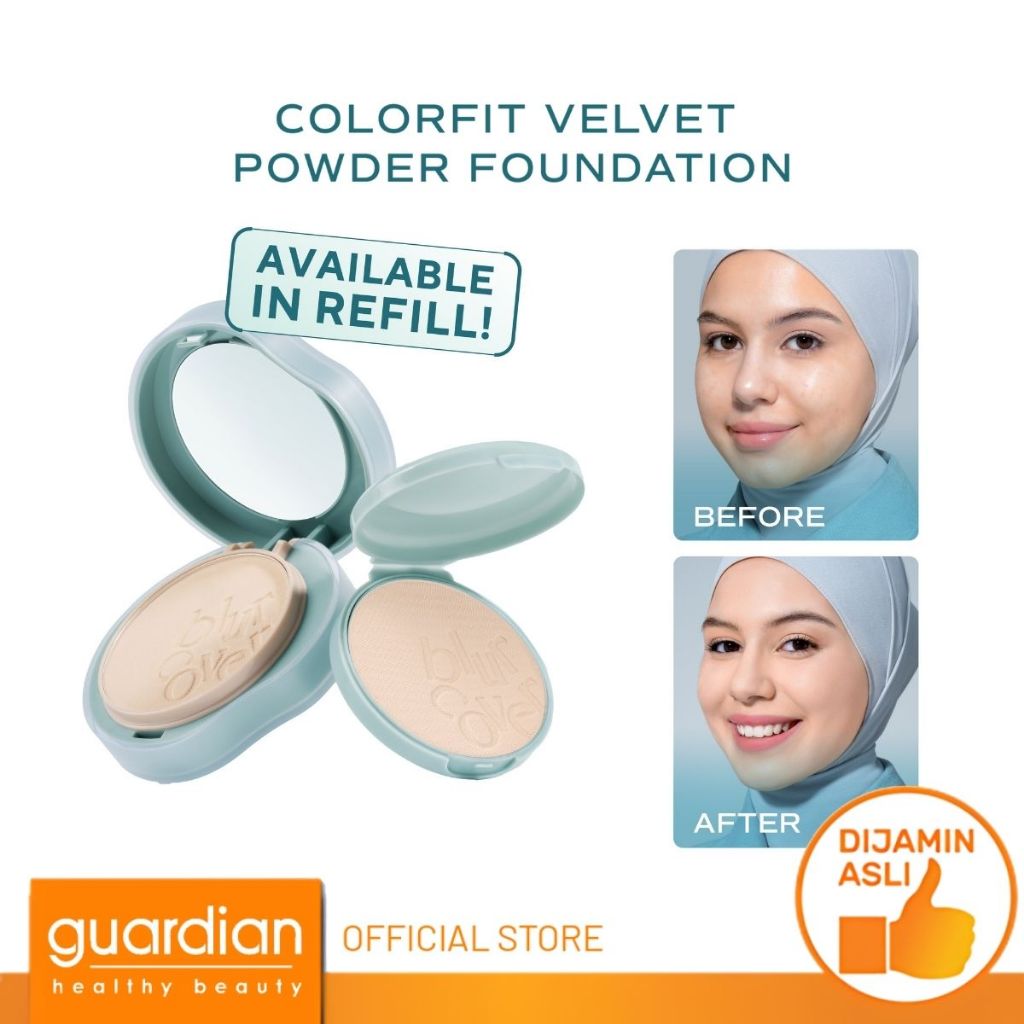 Wardah Colorfit Velvet Powder Foundation Refill - Bedak Padat Dengan SPF 20 - Oil Control - Tahan La