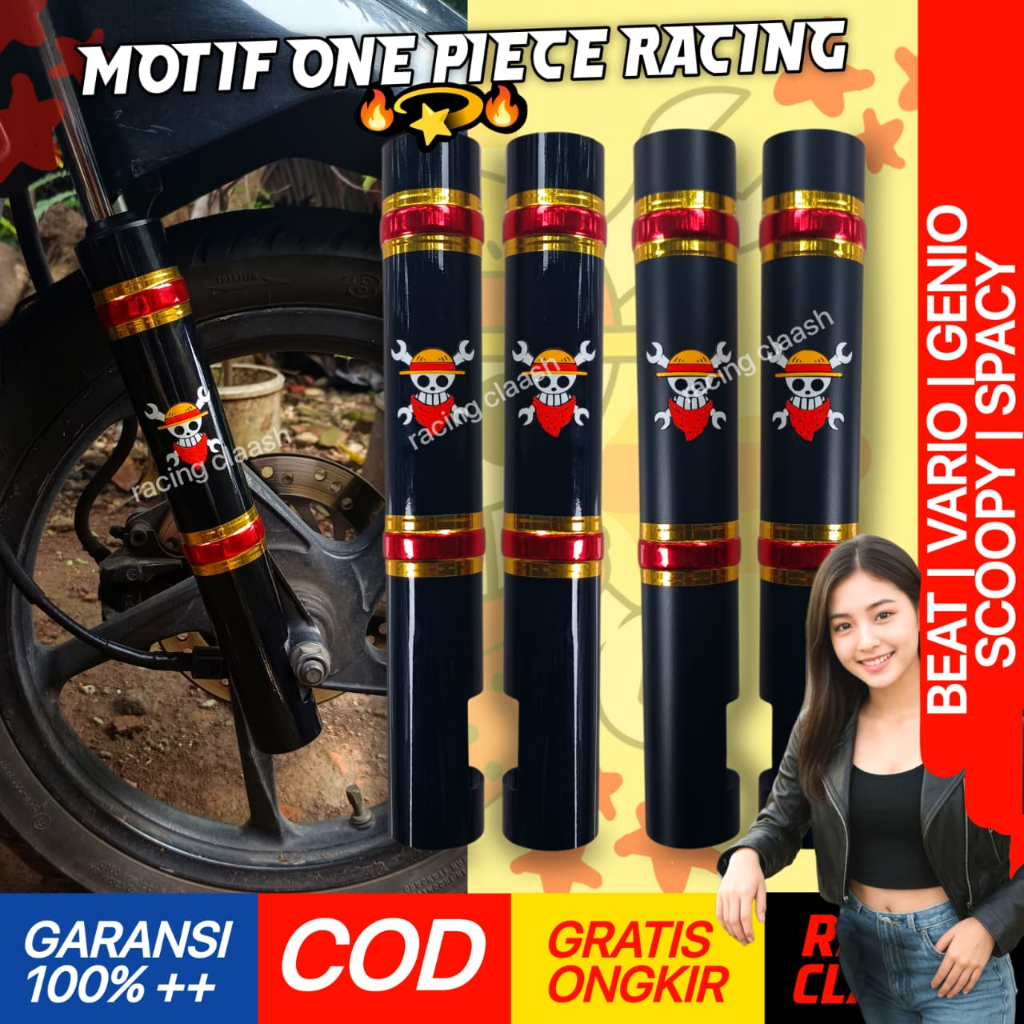 Shopizen Cover Shock Depan Beat Vario Scoopy Spacy Genio Motif One Piece Racing 110 125 150 160 Karb