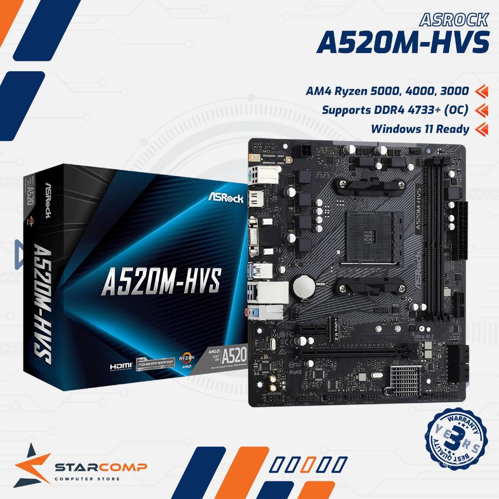 ASRock A520M-HVS AM4 A520 DDR4