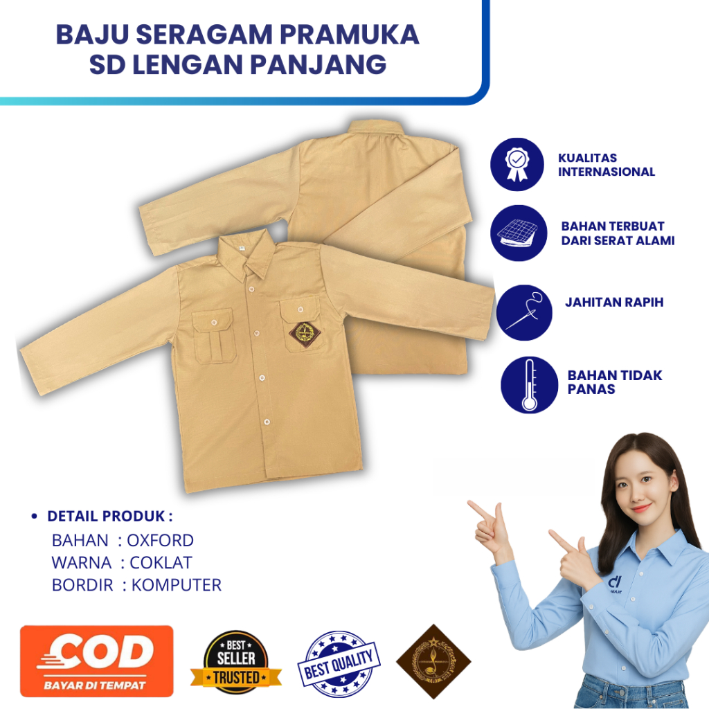 SERAGAM PRAMUKA SD | SERAGAM PRAMUKA SD LENGAN PANJANG | SERAGAM PRAMUKA SD MURAH