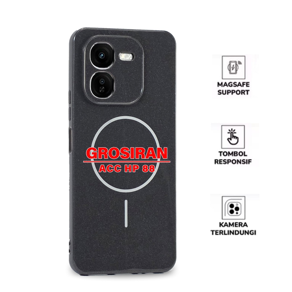 CASE MAGSAFE IQOO 13 IQOO Z9 5G IQOO Z9X IQOO Z10R IQOO Z10 LITE CASE MAGSAFE BLACK GLOSSY MAGNETIC 