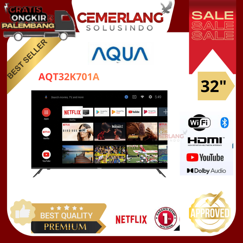 TV LED Aqua Android TV 32Inch - 32K701 Android TV