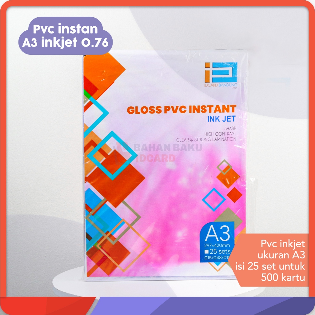 bahan kartu instan ukuran A3 print inkjet dan laser, kartu instan print dan laser a3