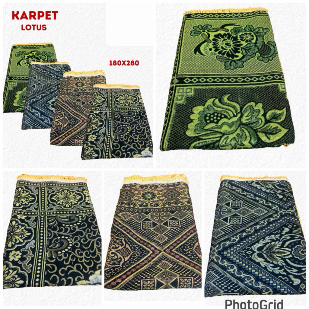 Karpet Hambal Lotus UK 180 x 280 CM / Karpet Hambal Tikar Lotus Serba Guna Rajut Tenun Ukuran 180 x 