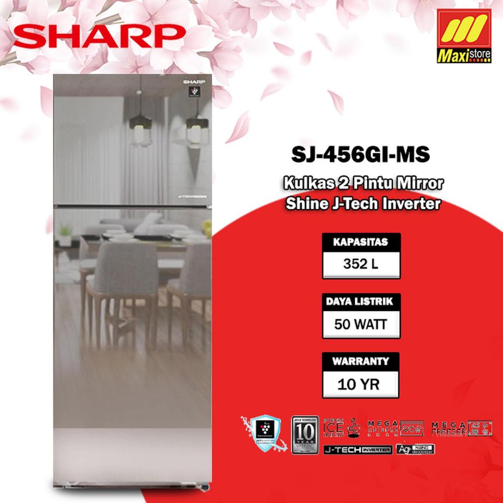 KULKAS SHARP INVERTER PLASMACLUSTER SJ-456GI-MS SJ-456GI-MS / SJ 456 siMK / SJ456si