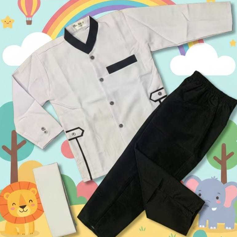 Baju Koko Anak Laki Laki Setelan Koko Anak Baju Muslim Anak 1 - 13 Tahun baju koko putih jasko BISA 