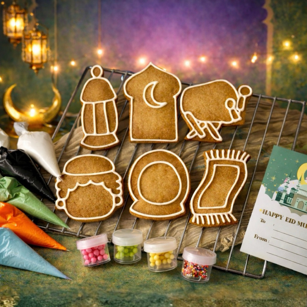 DIY Classic EID Cookies Lebaran Kit – (Isi 6) Kukis Lebaran / Kue Kering Idul Fitri / Icing Cookies 