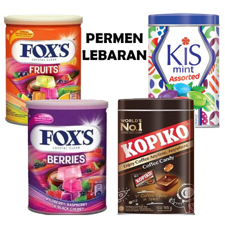 Permen Lebaran | KIS Mint Assorted Festive Kaleng | Fox Kaleng | Kopiko Kaleng - Permen Wangi Menyeg