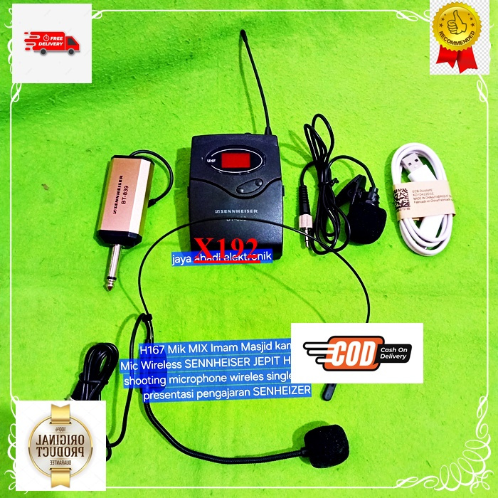 X192 Mik MIX pidato ceramah acara  Imam Masjid kamera  Mic Wireless SENNHEISER JEPIT HEADSET shootin
