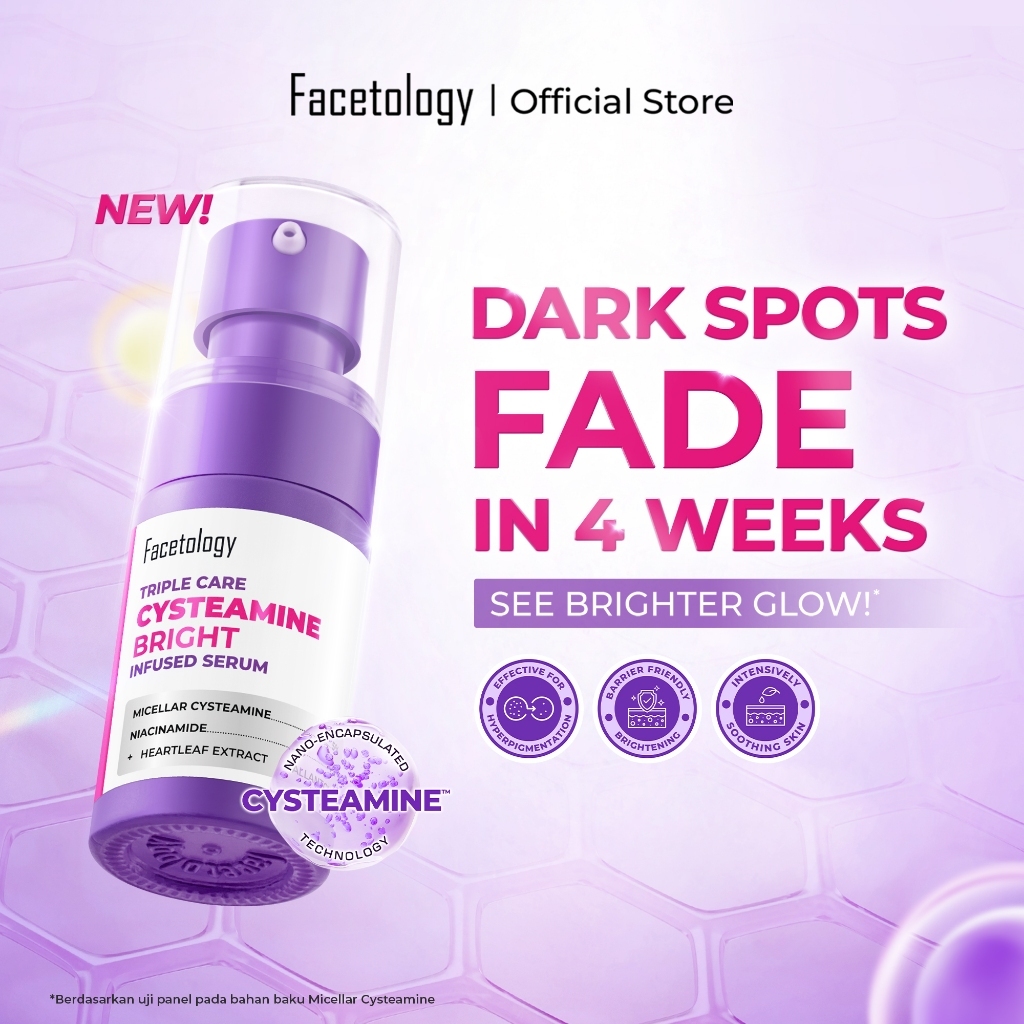 [NEW] Facetology Triple Care Cysteamine Bright Infused Serum 15ml Serum Untuk Flek Hita, Dark Spot-L