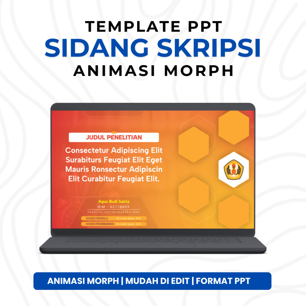 Template PPT Premium - Animasi Morph, Animasi Bergerak untuk Seminar & Sidang | PPT 3