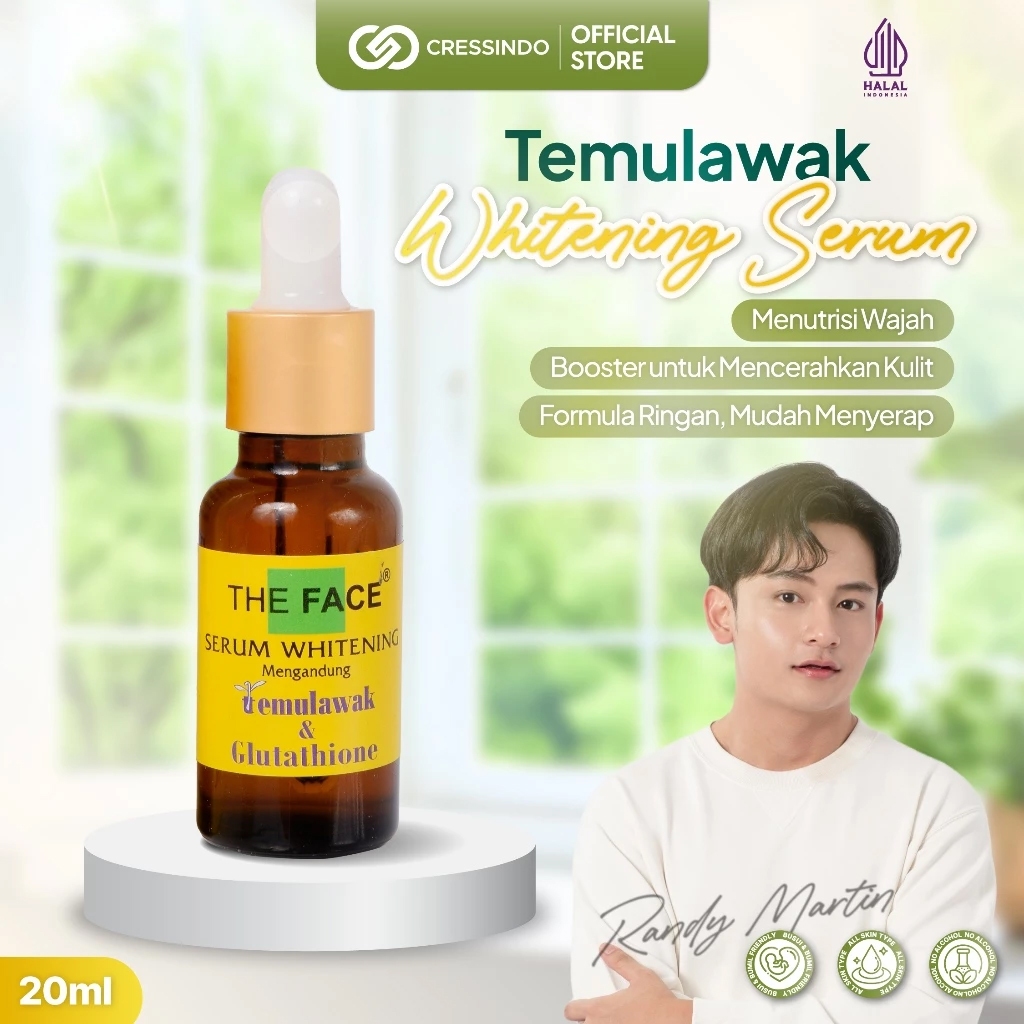 THE FACE Temulawak Whitening Serum with Glutathione 20ml - Serum Perawatan Kulit Wajah